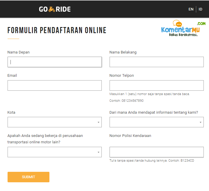 cara mendaftar driver gojek