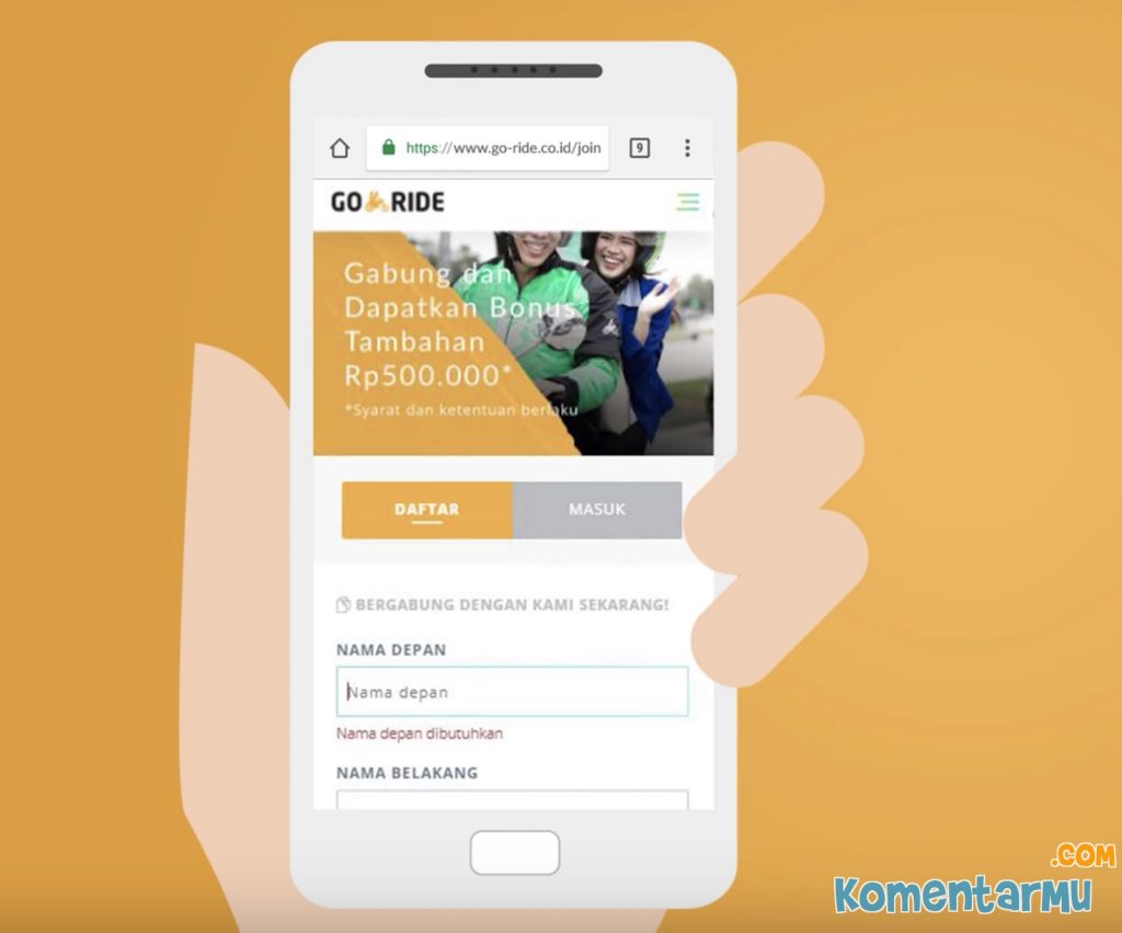 cara daftar gojek online