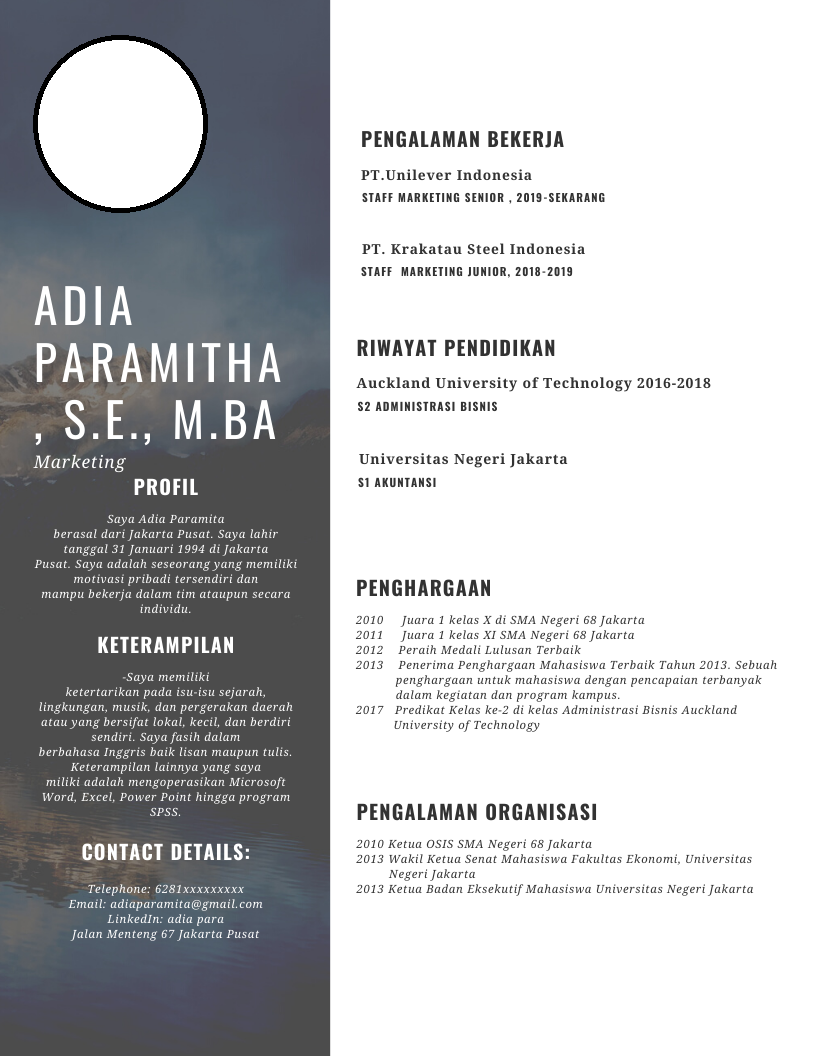 10 Contoh Cv Curriculum Vitae Untuk Lamaran Pekerjaan Terbaru