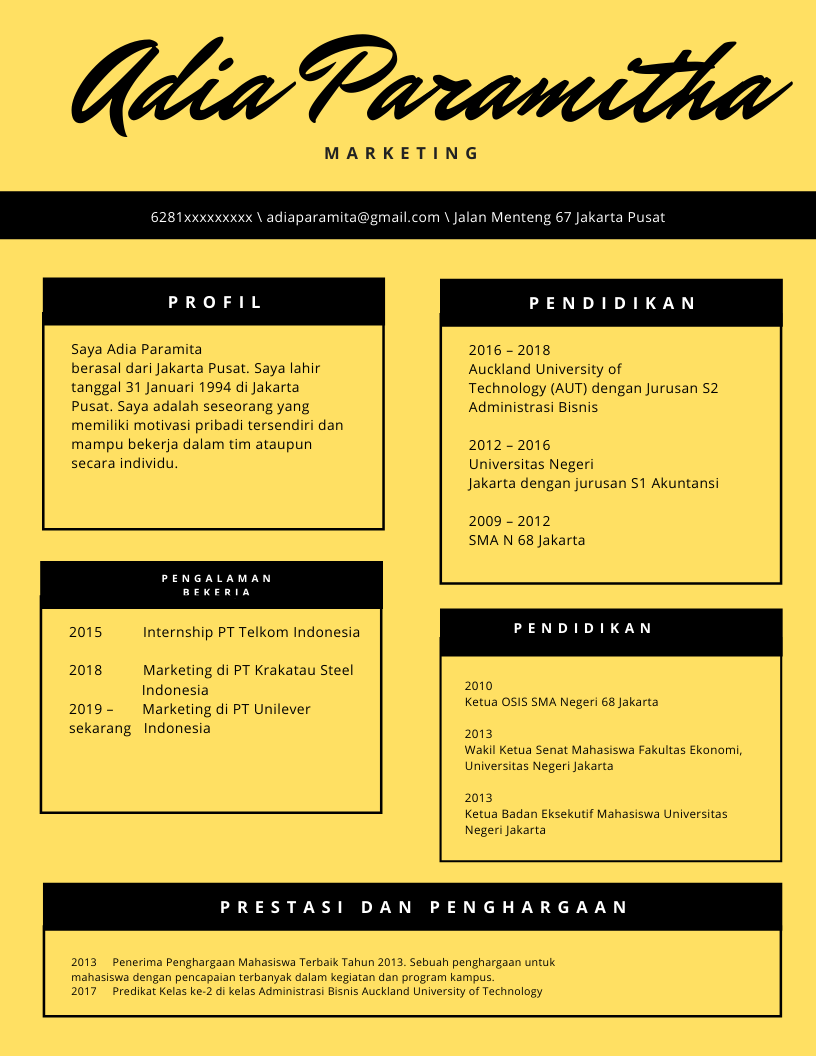 cv sederhana