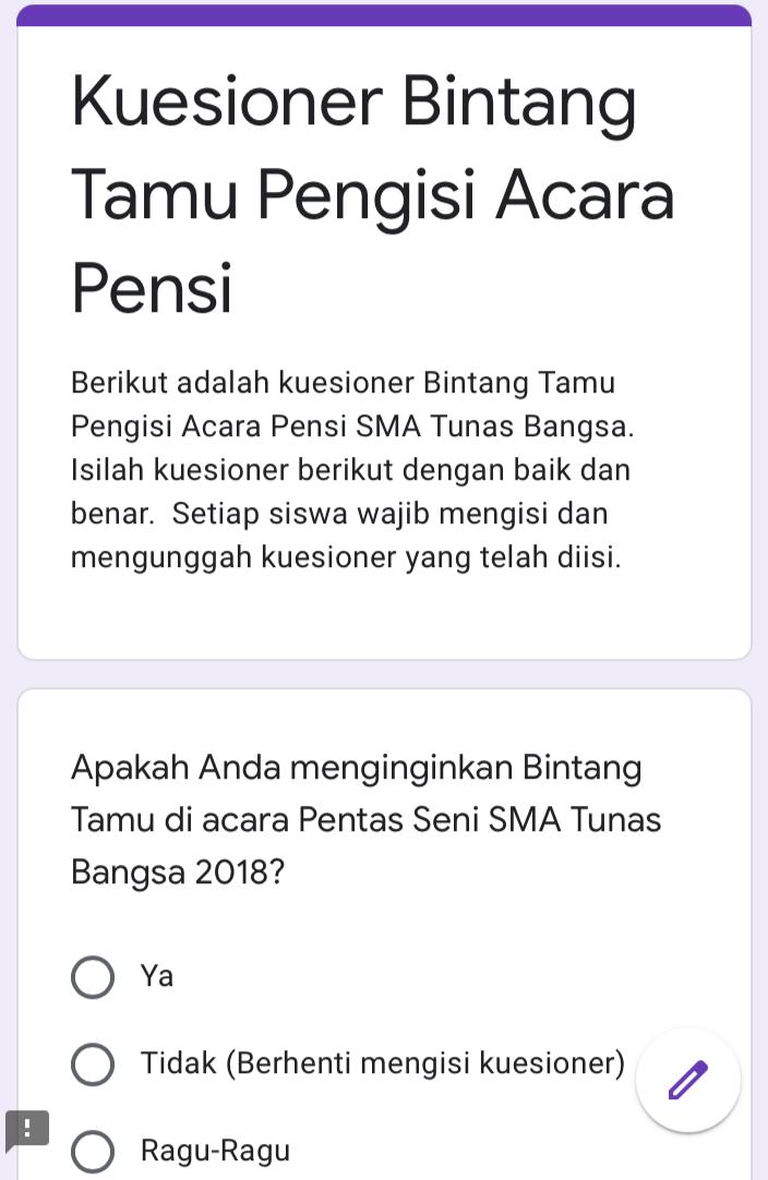 contoh kuesioner google form