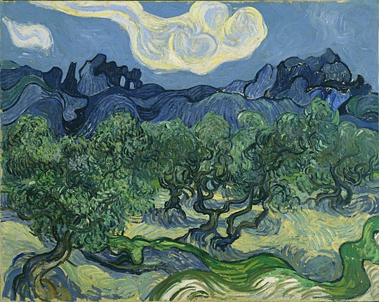 Contoh Seni Rupa Modern - Vincent van Gogh, The Olive Trees