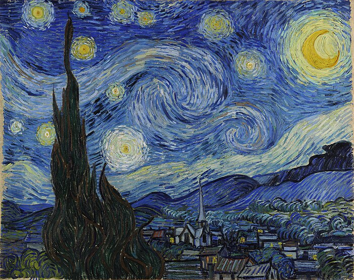 Contoh Seni Rupa Modern - Vincent van Gogh, The Starry Night, 1889